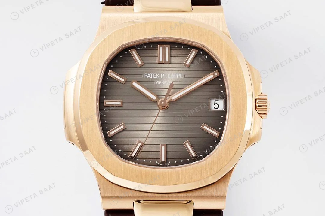 Patek Philippe Nautilus 5711 Kahve Silikon Kordon Super Clone PPF Factory Saat Eta Saat detay 24