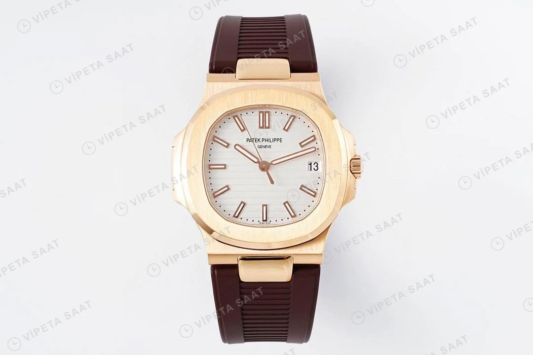 Patek Philippe Nautilus 5711 Kahve Silikon Kordon Super Clone PPF Factory Saat Eta Saat detay 26
