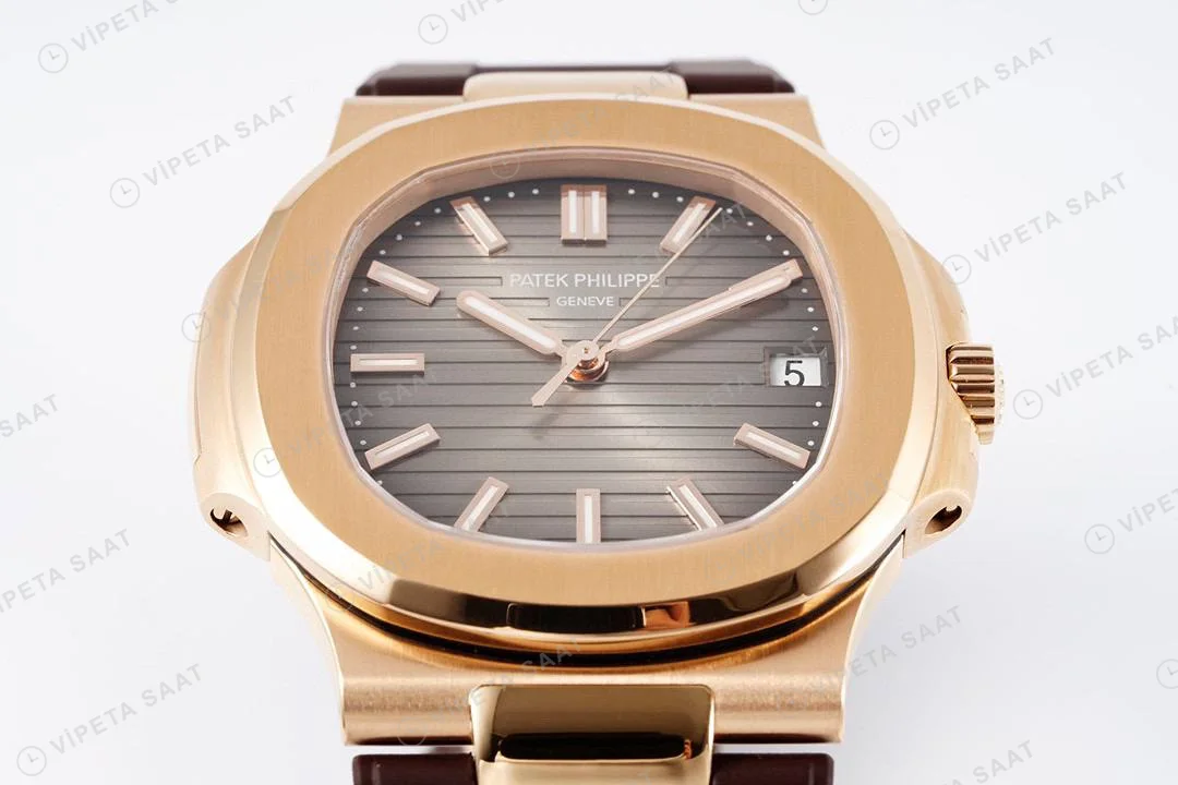 Patek Philippe Nautilus 5711 Kahve Silikon Kordon Super Clone PPF Factory Saat Eta Saat detay 31