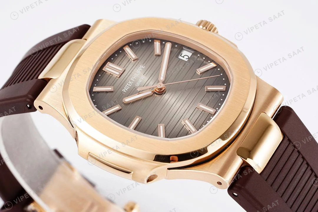 Patek Philippe Nautilus 5711 Kahve Silikon Kordon Super Clone PPF Factory Saat Eta Saat detay 35