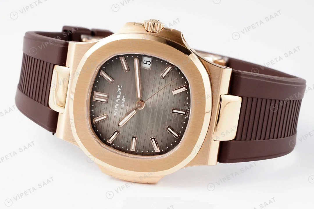 Patek Philippe Nautilus 5711 Kahve Silikon Kordon Super Clone PPF Factory Saat Eta Saat detay 43