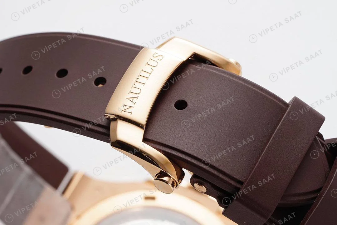 Patek Philippe Nautilus 5711 Kahve Silikon Kordon Super Clone PPF Factory Saat Eta Saat detay 45
