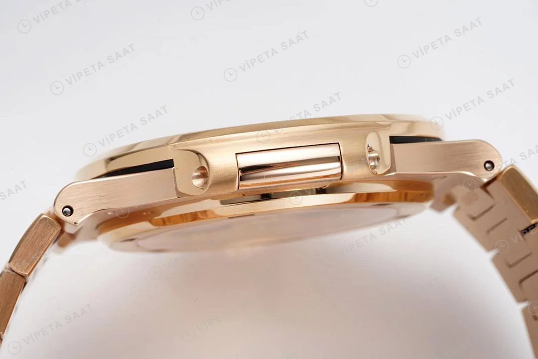 Patek Philippe Nautilus 5711 Rose GOLD BROWN BAGET Super Clone Eta Saat detay 5