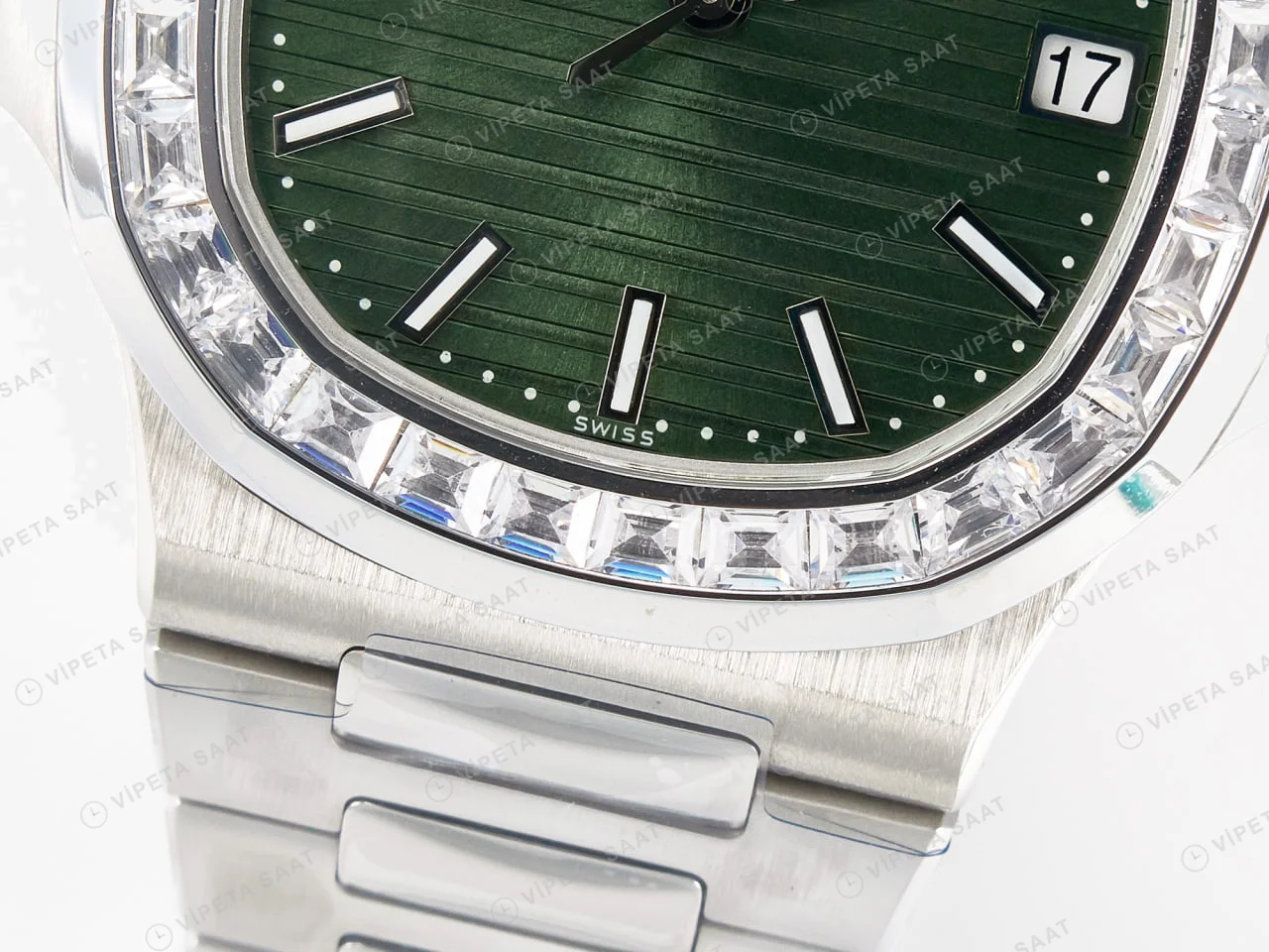Patek Philippe Nautilus 5711 Yeşil Kadran Baget 3k Factory Super Clone Eta Saat detay 23