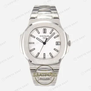 Patek Philippe Nautilus 57111A-011 3K Factory Beyaz Kadran Super Clone Eta Saat karşıdan görünüm