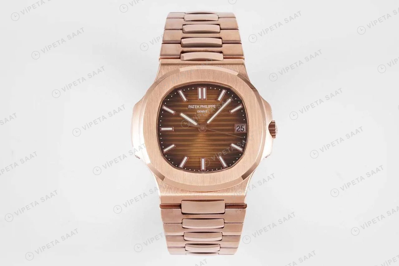 Patek Philippe Nautilus 57111R Rose Gold Super Clone Eta Saat karşıdan görünüm