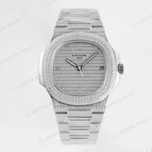 Patek Philippe Nautilus 5711Full Taşlı Super Clone Eta Saat karşıdan görünüm