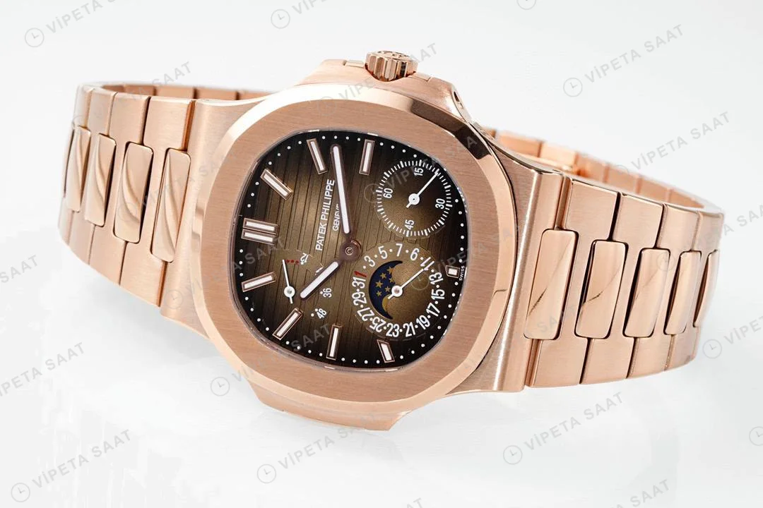 Patek Philippe Nautilus 5712 Rose Çelik Kordon Super Clone Eta Saat detay 4