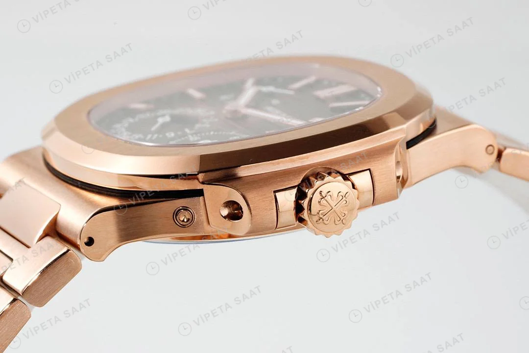 Patek Philippe Nautilus 5712 Rose Çelik Kordon Super Clone Eta Saat detay 5