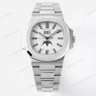 Patek Philippe Nautilus 5726-1A White Dial ETA Super Clone Eta Saat karşıdan görünüm