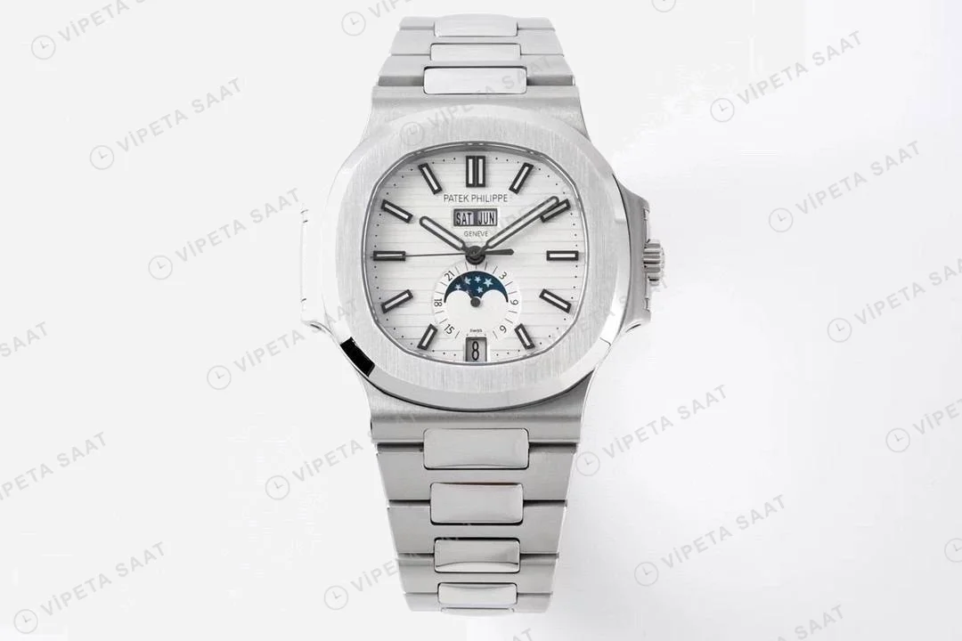 Patek Philippe Nautilus 5726-1A White Dial ETA Super Clone Eta Saat karşıdan görünüm