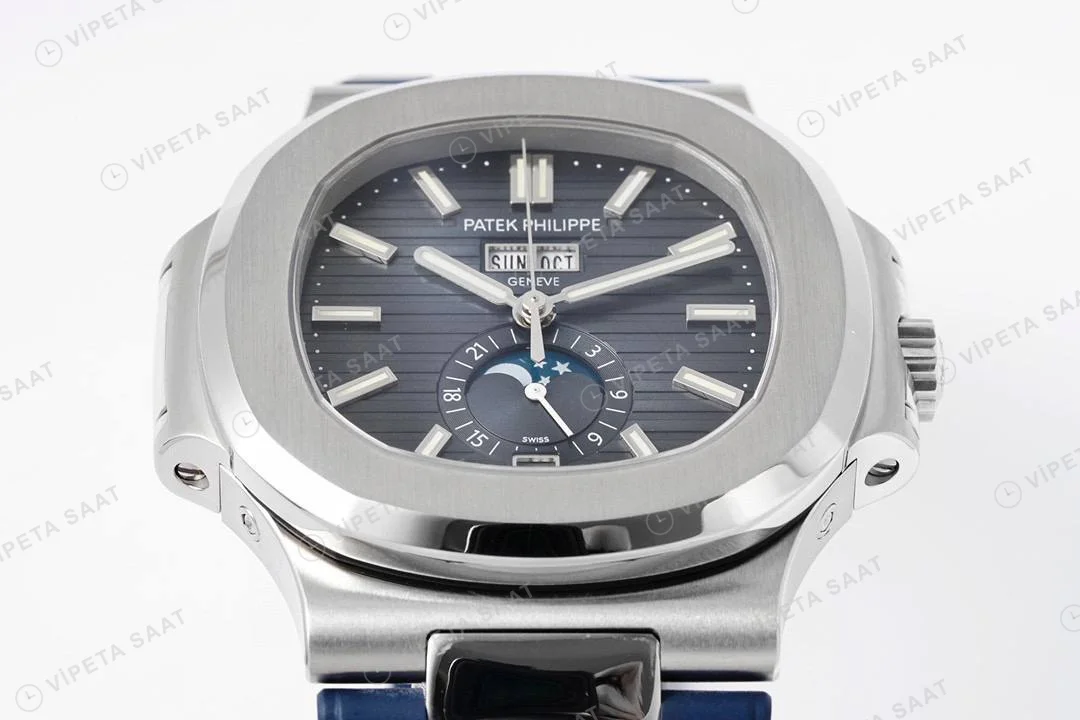 Patek Philippe Nautilus 57261A-001 Blue Silikon Kodon Super Clone Eta Saat detay 5