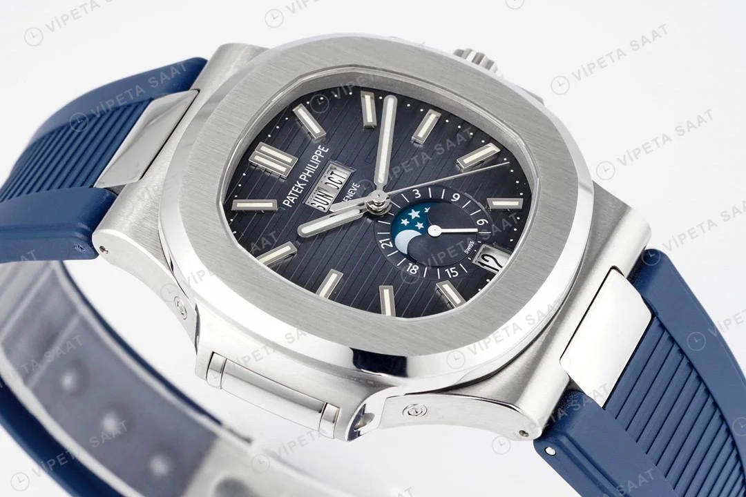 Patek Philippe Nautilus 57261A-001 Blue Silikon Kodon Super Clone Eta Saat detay 6