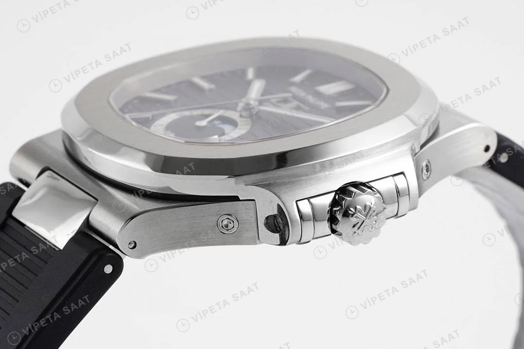 Patek Philippe Nautilus 57261A-001 Silikon Kodon Super Clone ETA Siyah Saat detay 6