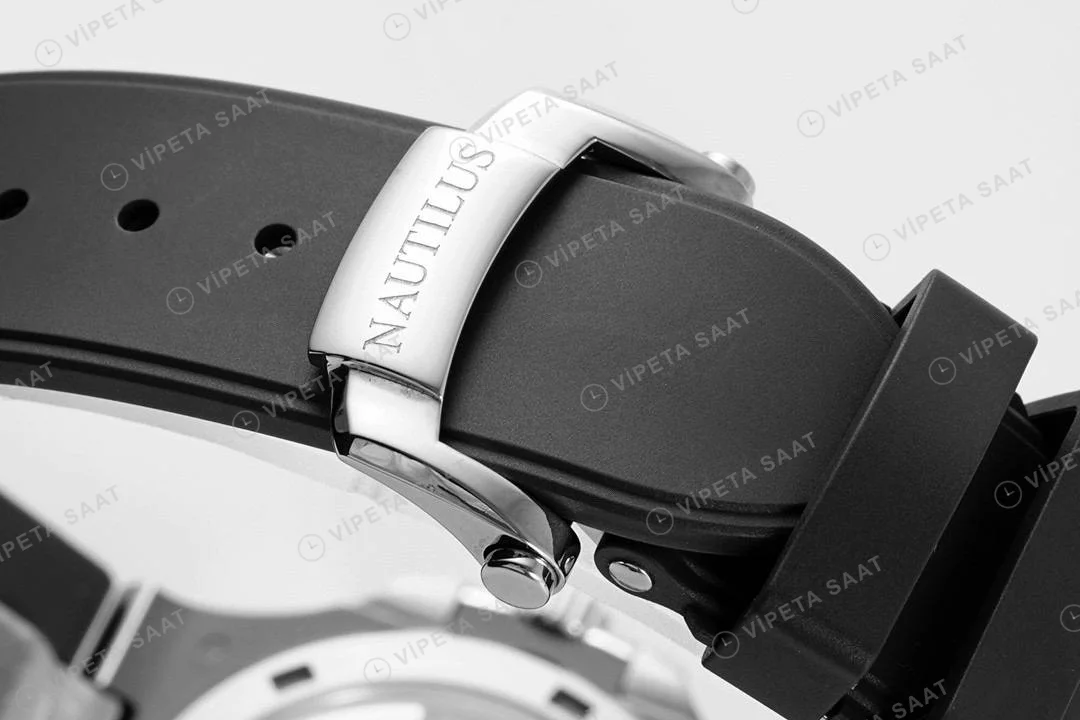 Patek Philippe Nautilus 57261A-001 Silikon Kodon Super Clone ETA Siyah Saat detay 8