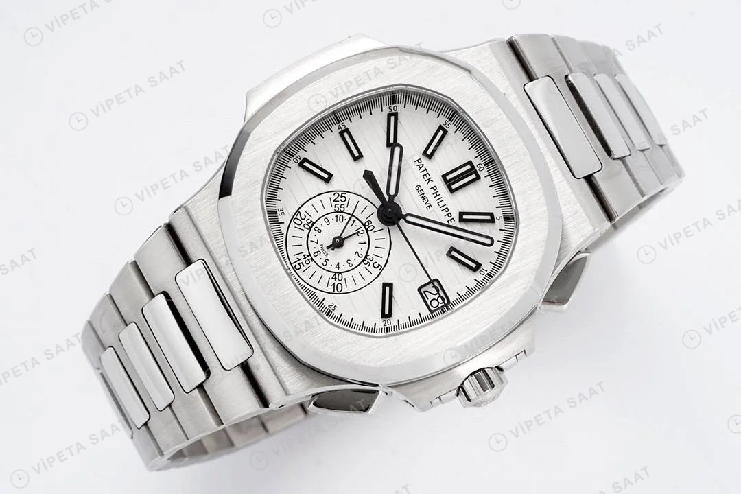 Patek Philippe Nautilus 59801A-001 40.5mm White Dial Super Clone Eta Saat detay 7