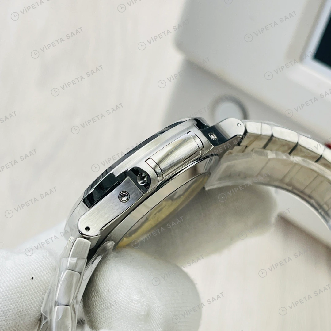 Patek Philippe Nautilus Annual Calendar Beyaz Kadran Çelik 40mm Super Clone ETA Eta Saat detay 4