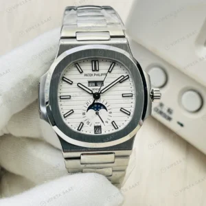 Patek Philippe Nautilus Annual Calendar Beyaz Kadran Çelik 40mm Super Clone ETA Eta Saat detay 9