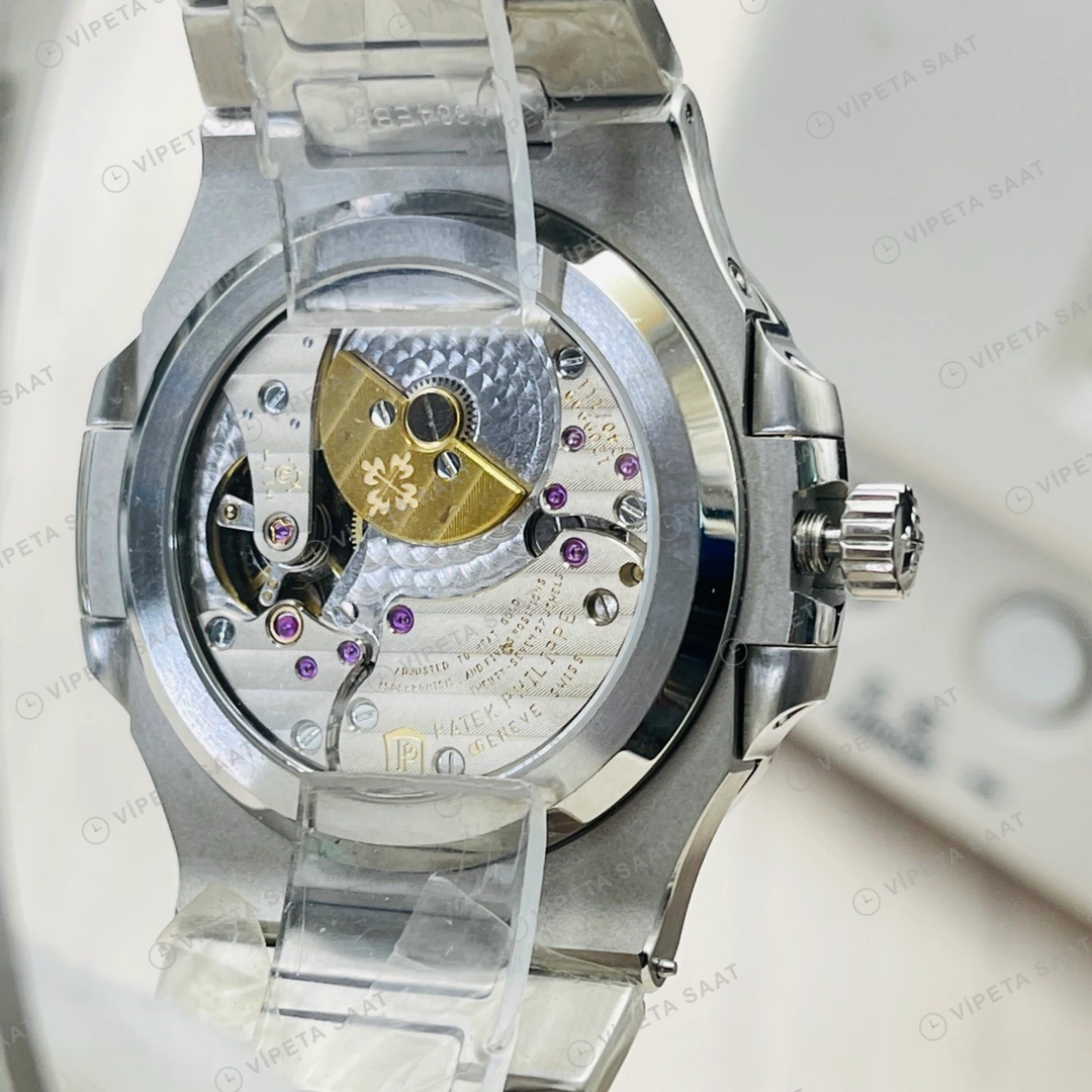 Patek Philippe Nautilus Moonphase Gri Kadran Çelik 40mm Super Clone ETA Eta Saat detay 7