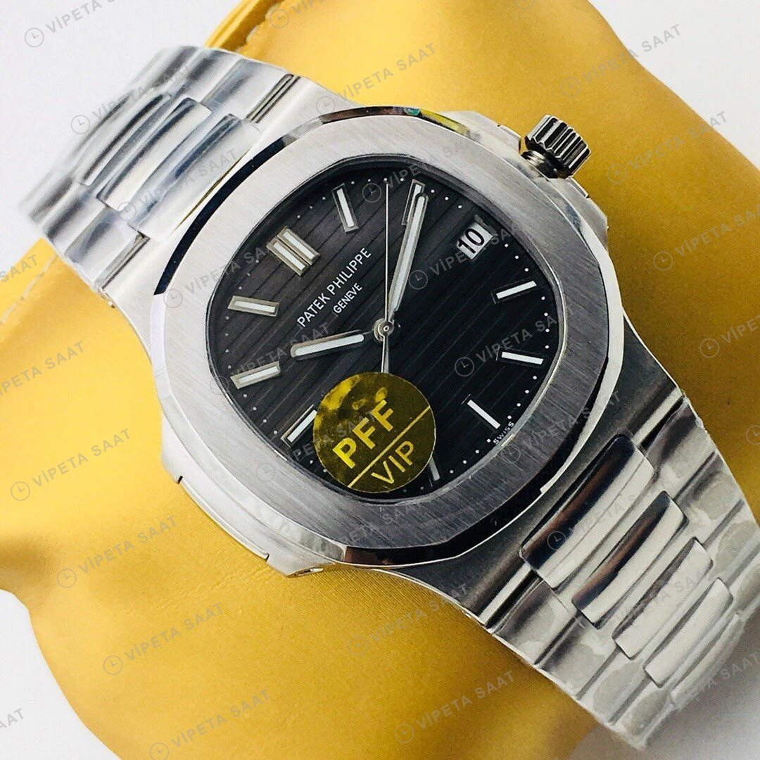 Patek Philippe Nautilus Siyah Kadran Çelik Super Clone ETA Eta Saat detay 5