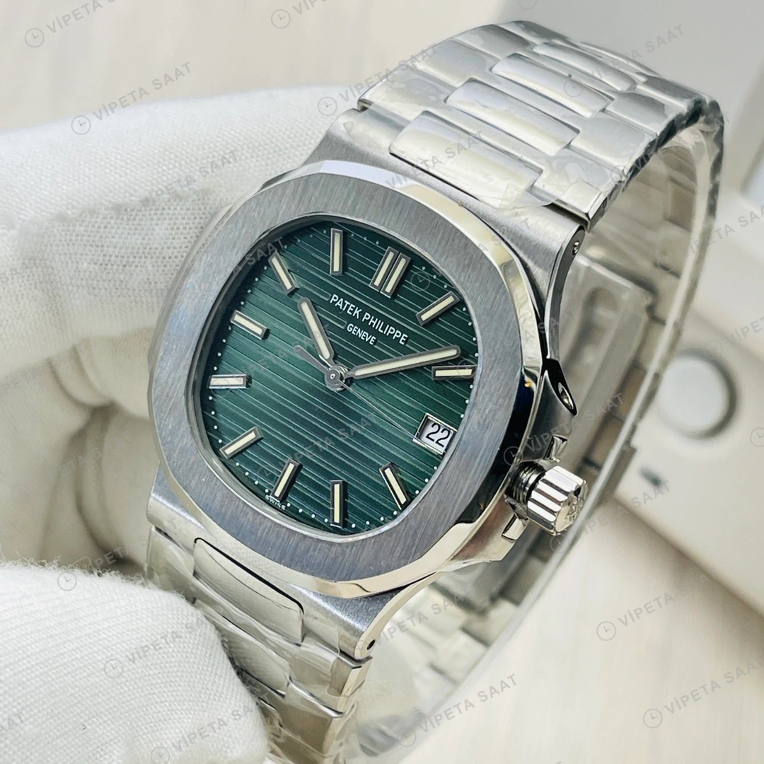 Patek Philippe Nautilus Yeşil Kadran Çelik Super Clone ETA Eta Saat detay 5
