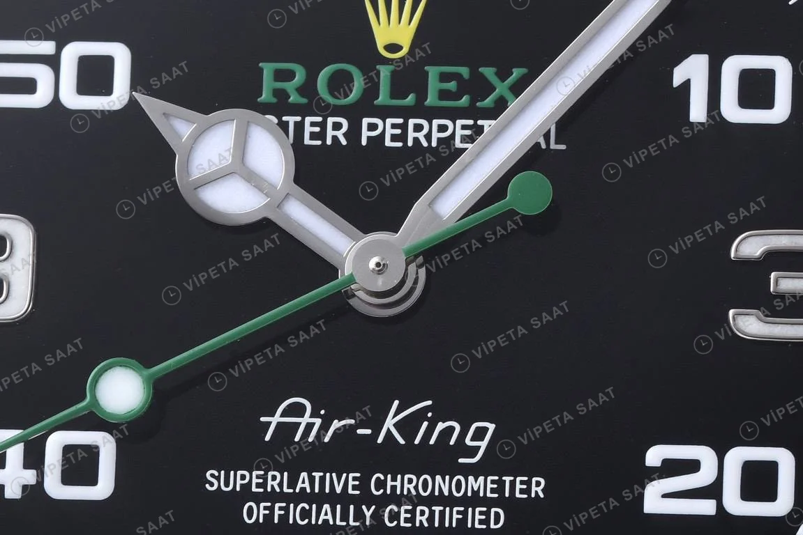 Rolex Air-King Siyah Oyster Super Clone ETA Saat detay 5