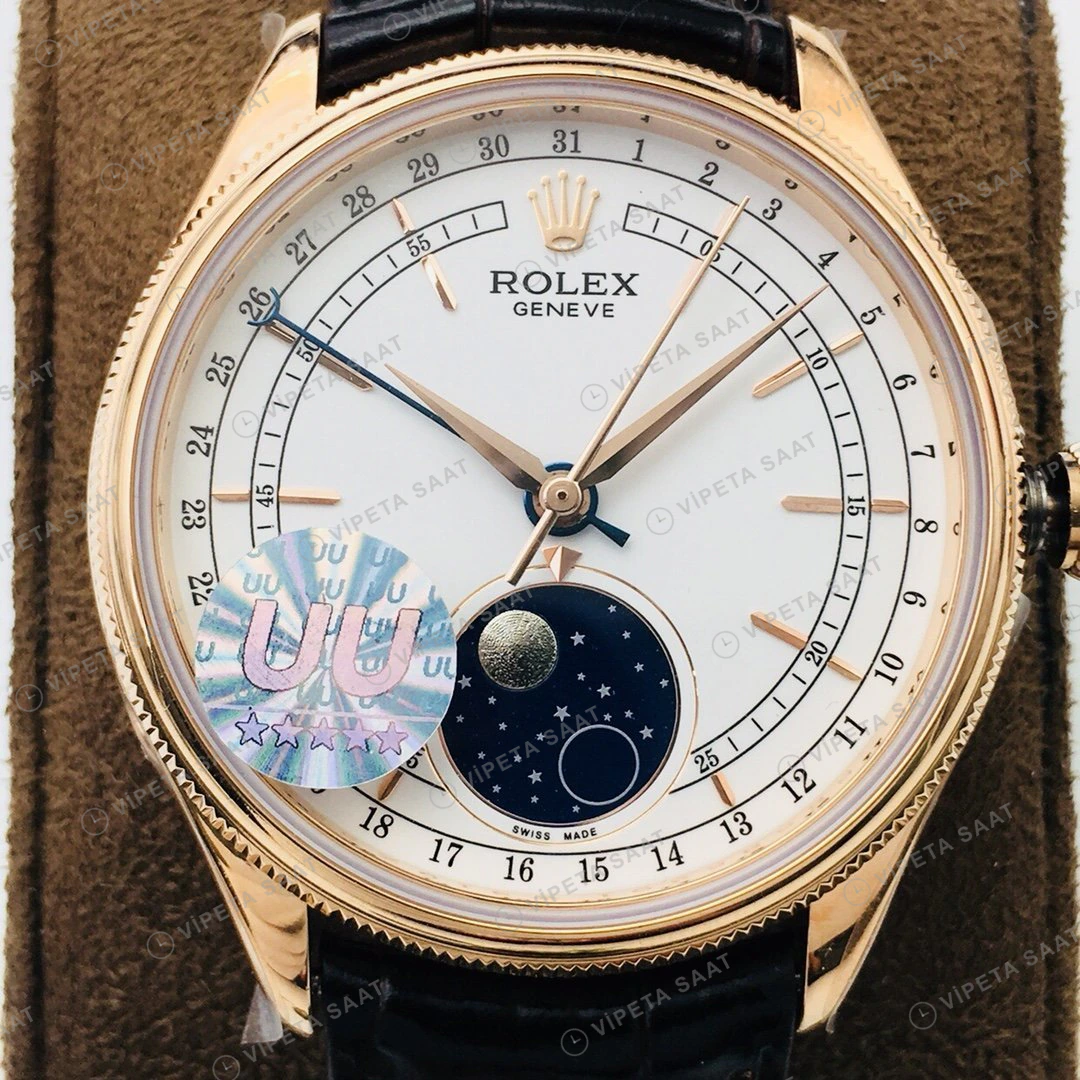 Rolex Cellini Beyaz Kadran Gold Super Clone ETA Eta Saat detay 3