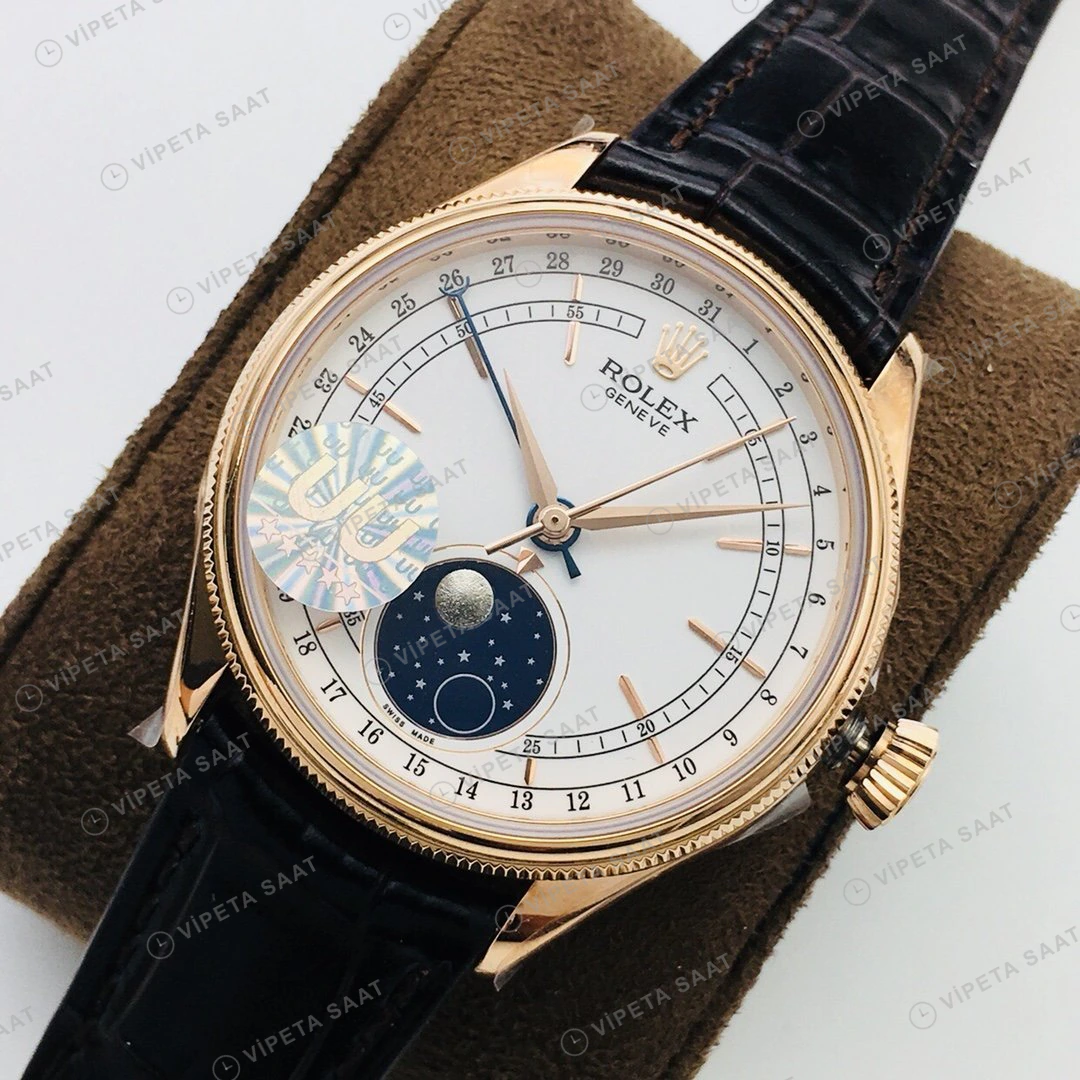 Rolex Cellini Beyaz Kadran Gold Super Clone ETA Eta Saat detay 8