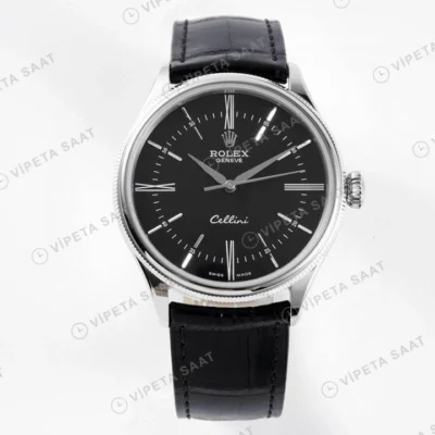 Rolex Cellini 50509 Siyah 39mm Super Clone ETA Saat karşıdan görünüm