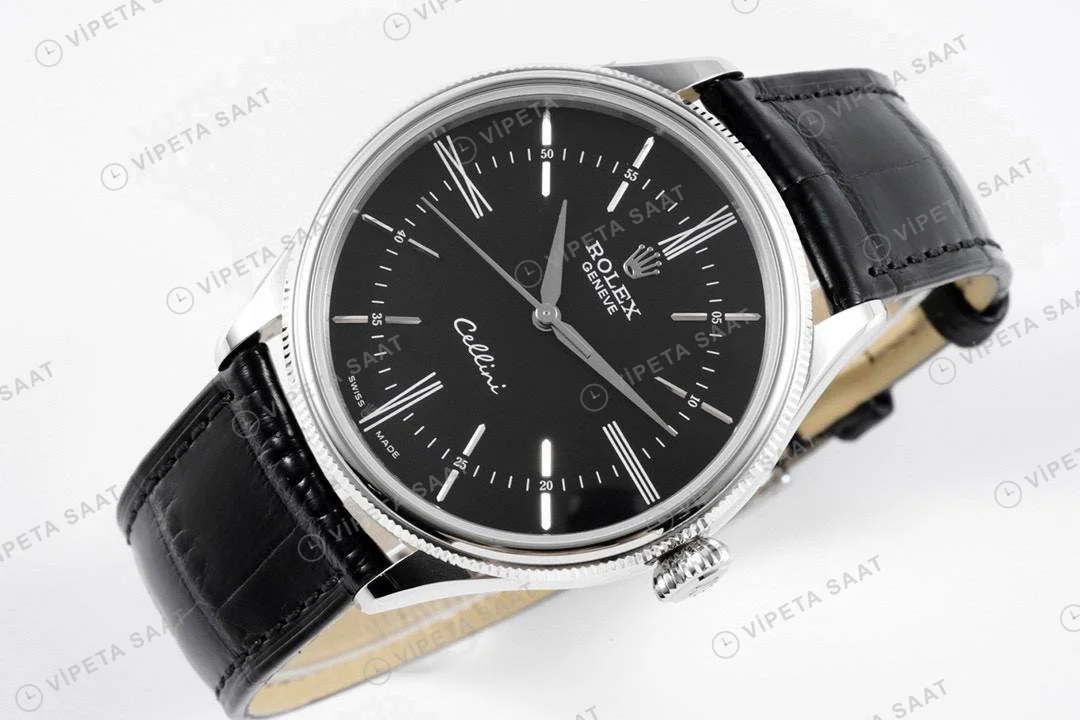 Rolex Cellini 50509 Siyah 39mm Super Clone ETA Saat detay 6