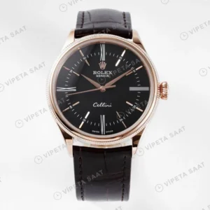 Rolex Cellini 50509 Siyah 39mm Super Clone ETA Saat karşıdan görünüm