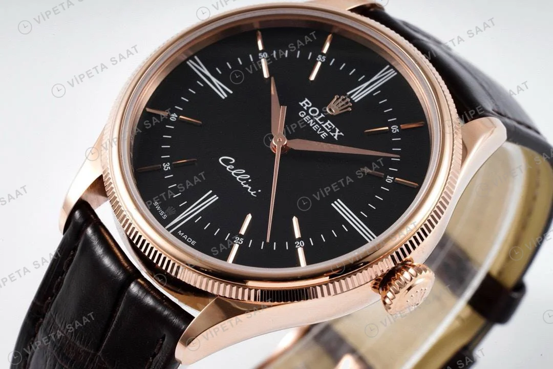 Rolex Cellini 50509 Siyah 39mm Super Clone ETA Saat detay 8