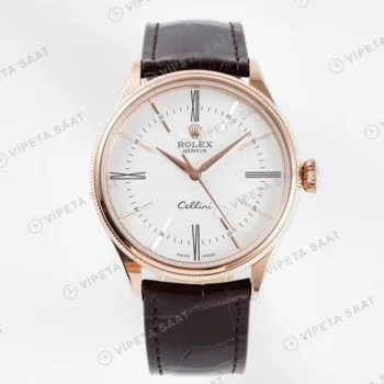 Rolex Cellini 50509 Beyaz 39mm Super Clone ETA Saat karşıdan görünüm