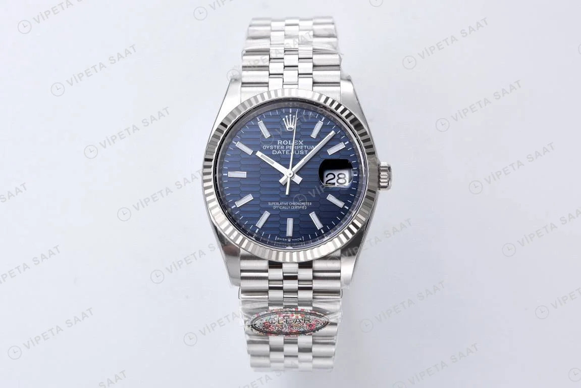 Rolex Datejust Yeşil 41mm Oyster Clean Factory 3235 Super Clone ETA Saat karşıdan görünüm