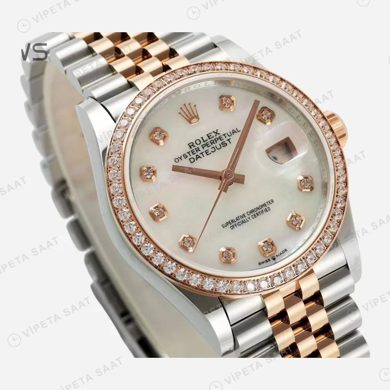 Rolex Datejust 126234 Sedef 36mm Jubilee Super Clone ETA Saat detay 3
