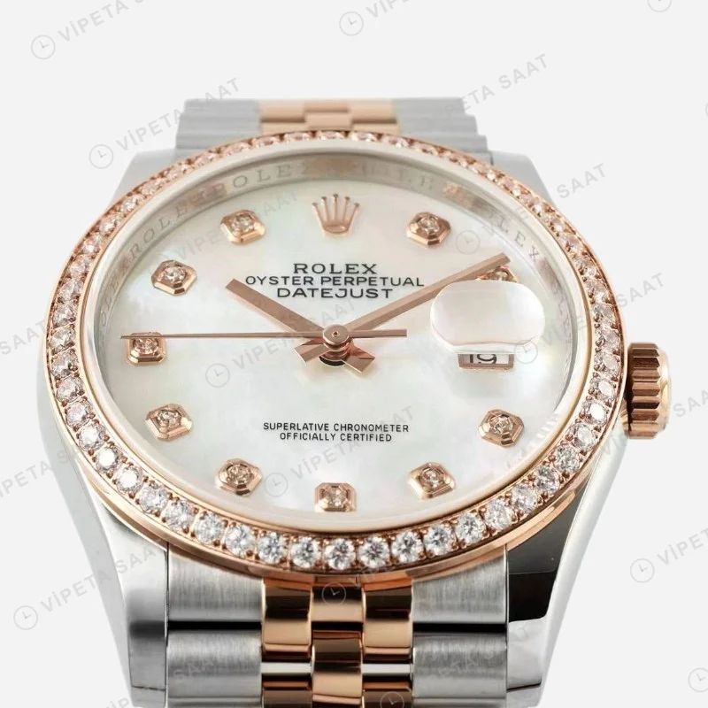 Rolex Datejust 126234 Sedef 36mm Jubilee Super Clone ETA Saat detay 5