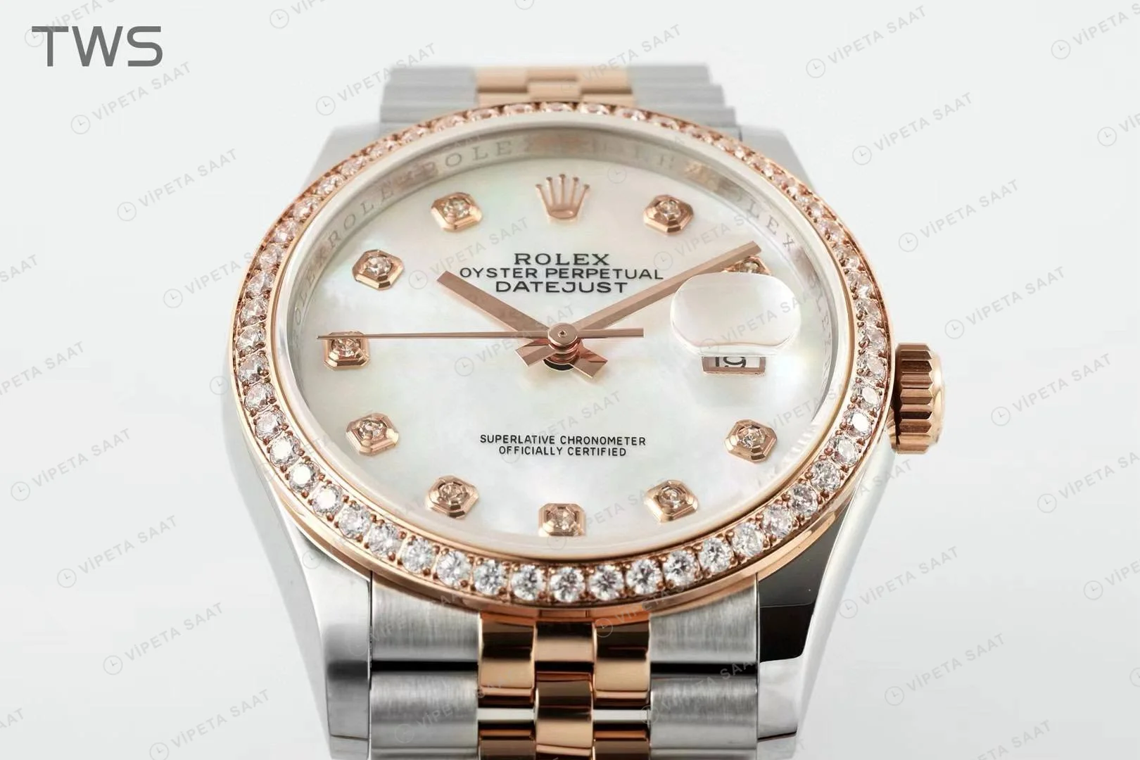 Rolex Datejust 126234 Sedef 36mm Jubilee Super Clone ETA Saat detay 6