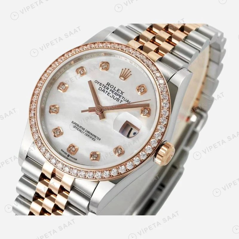 Rolex Datejust 126234 Sedef 36mm Jubilee Super Clone ETA Saat detay 7