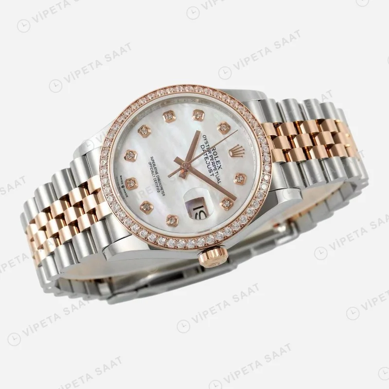 Rolex Datejust 126234 Sedef 36mm Jubilee Super Clone ETA Saat detay 9