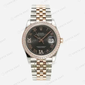 Rolex Datejust 126281RBR Kahve 36mm Jubilee Super Clone ETA Saat karşıdan görünüm