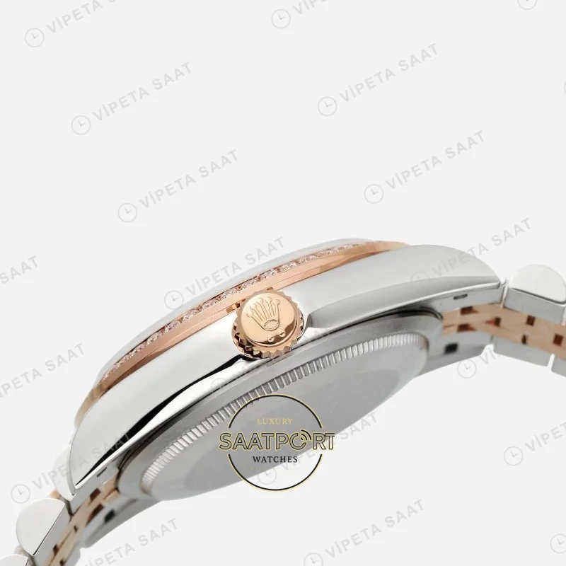 Rolex Datejust 126281RBR Kahve 36mm Jubilee Super Clone ETA Saat detay 7