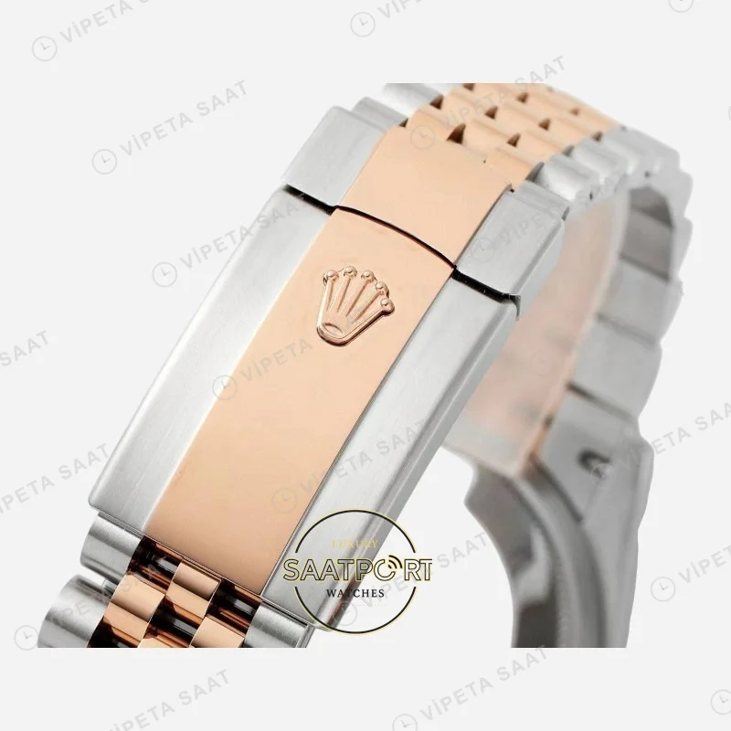 Rolex Datejust 126281RBR Kahve 36mm Jubilee Super Clone ETA Saat detay 9