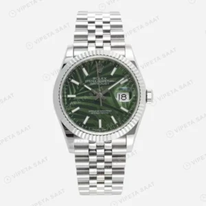 Rolex Datejust 126234 Green Palm Yeşil 36mm Super Clone ETA Saat karşıdan görünüm