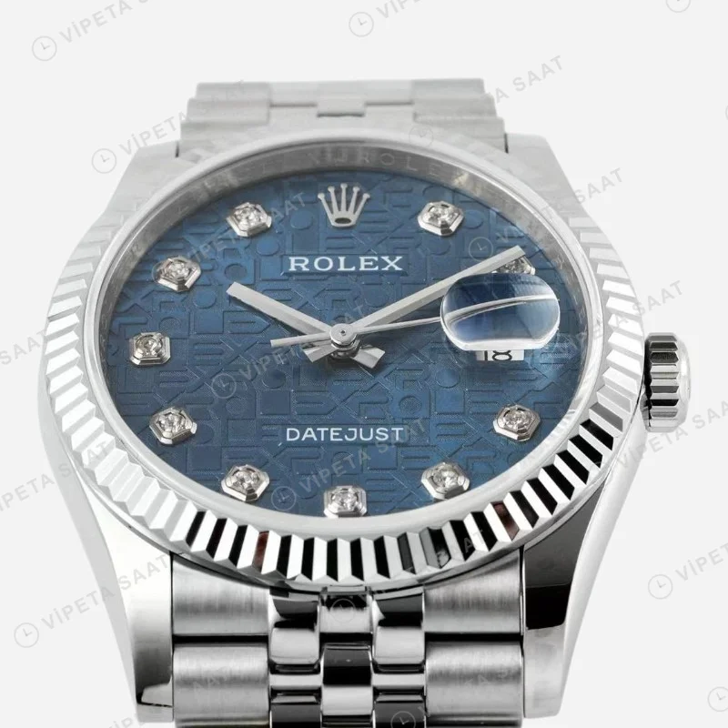 Rolex Datejust 126234 Mavi 36mm Jubilee Super Clone ETA Saat detay 10