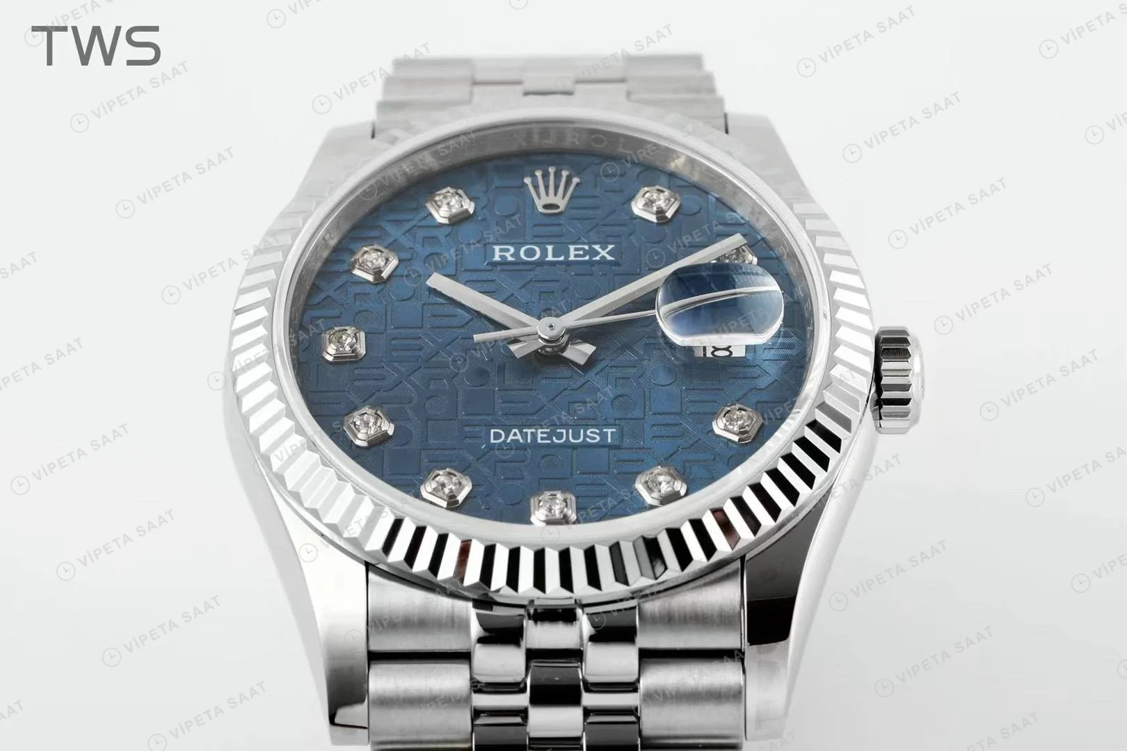 Rolex Datejust 126234 Mavi 36mm Jubilee Super Clone ETA Saat detay 11