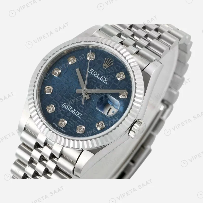 Rolex Datejust 126234 Mavi 36mm Jubilee Super Clone ETA Saat detay 12