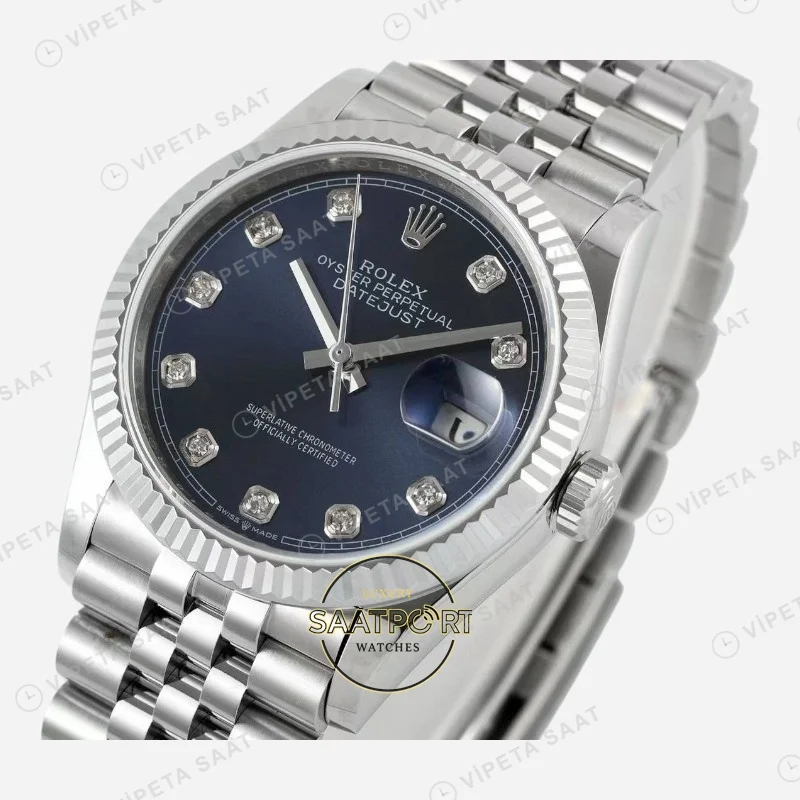 Rolex Datejust 126234 Mavi 36mm Super Clone ETA Saat detay 4