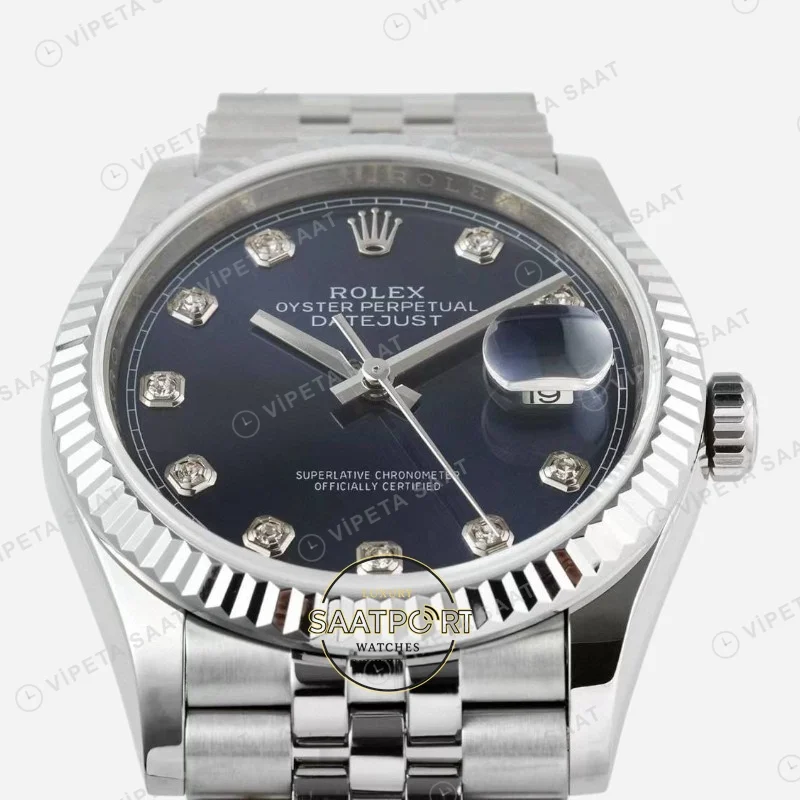 Rolex Datejust 126234 Mavi 36mm Super Clone ETA Saat detay 6