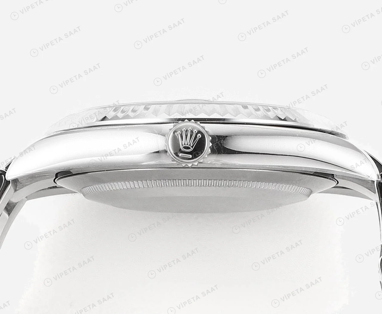 Rolex Datejust fluted Yeşil Oyster Super Clone ETA Saat yan görünüm