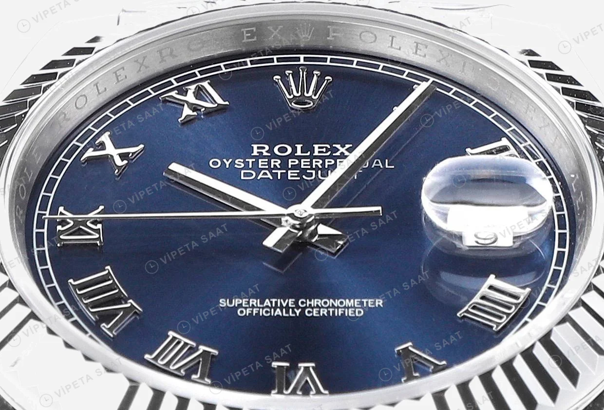 Rolex Datejust Mavi Jubilee Super Clone ETA Saat detay 6